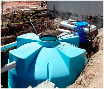 Cisterna de fibra de vidro para captação de águas pluviais, promovendo a sustentabilidade